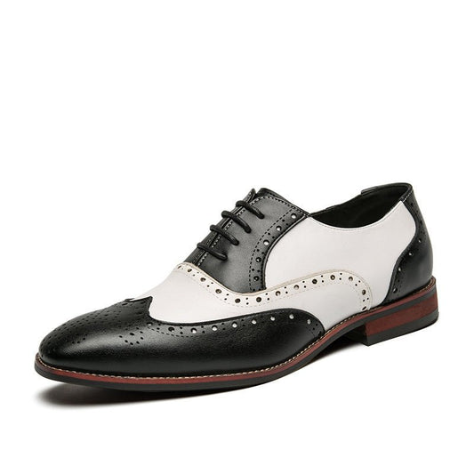 British Style Hit Color Lace-Up Brogues Low-Cut Personality Men's Shoes Trend - DunbiBeauty, LLC