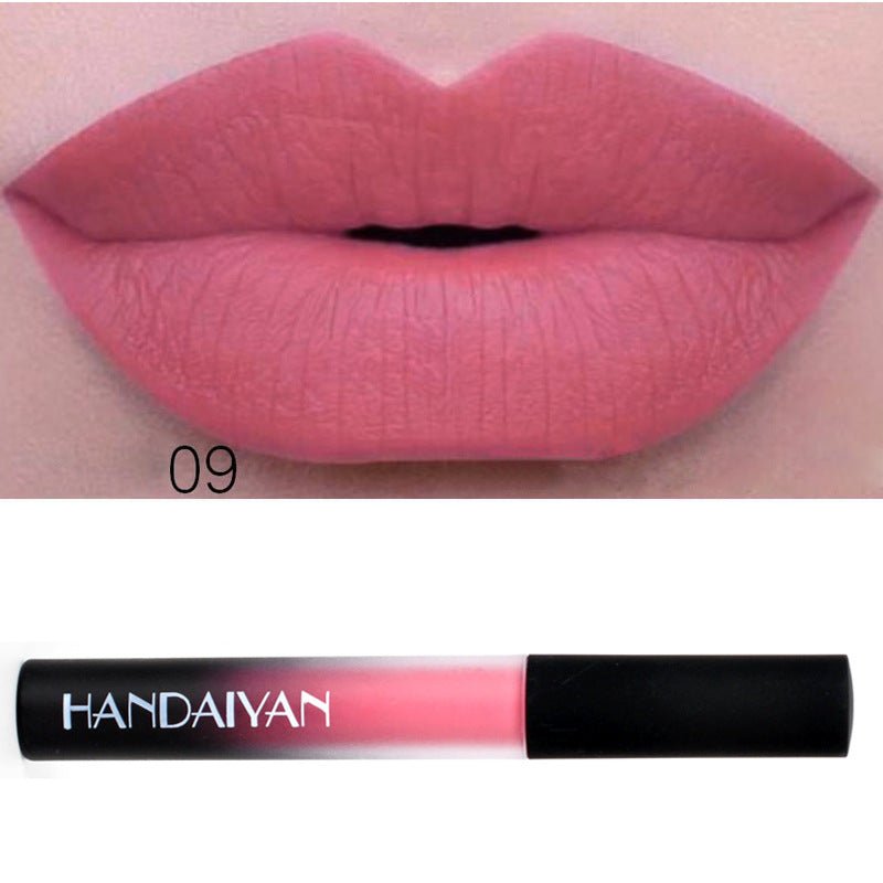 Charm color matte Velvet Matte Lip gloss lip matte glaze with matte lipstick liquid lasting authorization - DunbiBeauty, LLC