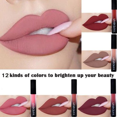 Charm color matte Velvet Matte Lip gloss lip matte glaze with matte lipstick liquid lasting authorization - DunbiBeauty, LLC