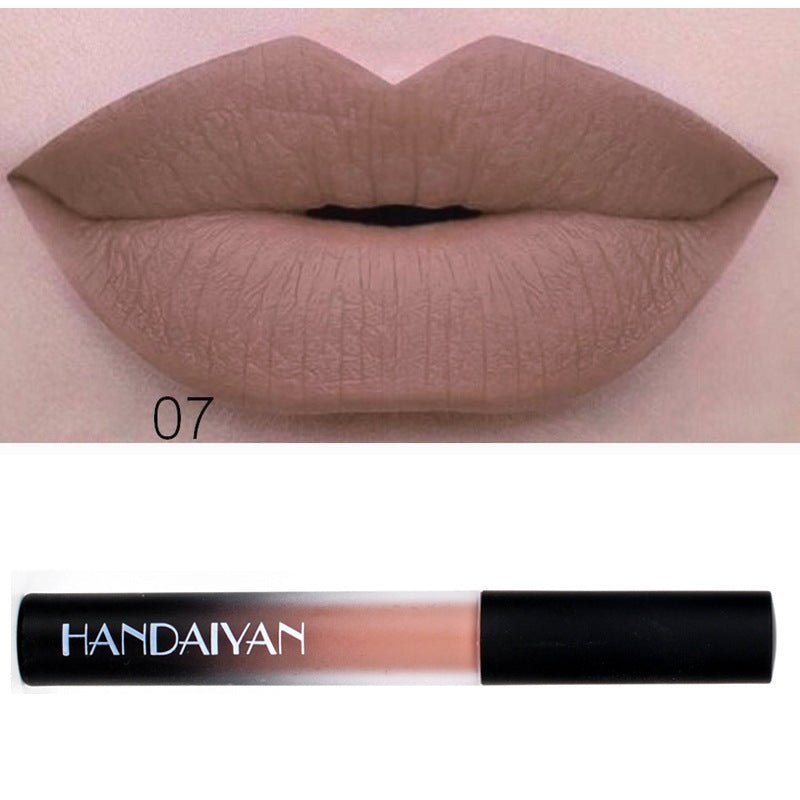 Charm color matte Velvet Matte Lip gloss lip matte glaze with matte lipstick liquid lasting authorization - DunbiBeauty, LLC