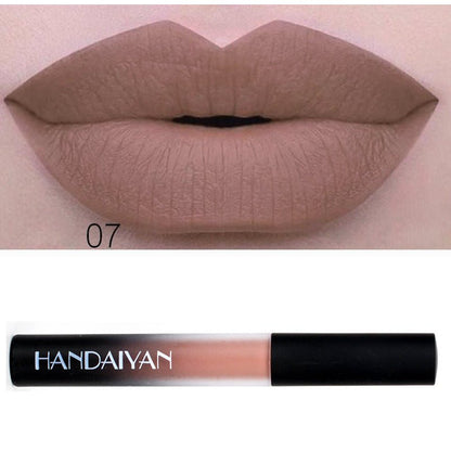 Charm color matte Velvet Matte Lip gloss lip matte glaze with matte lipstick liquid lasting authorization - DunbiBeauty, LLC