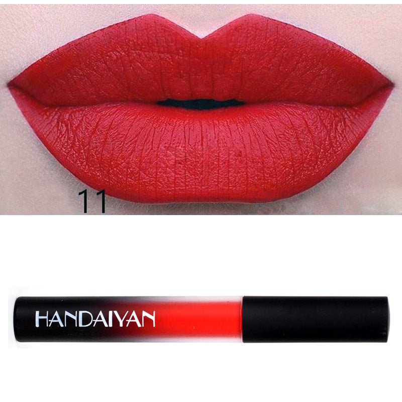 Charm color matte Velvet Matte Lip gloss lip matte glaze with matte lipstick liquid lasting authorization - DunbiBeauty, LLC