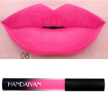 Charm color matte Velvet Matte Lip gloss lip matte glaze with matte lipstick liquid lasting authorization - DunbiBeauty, LLC