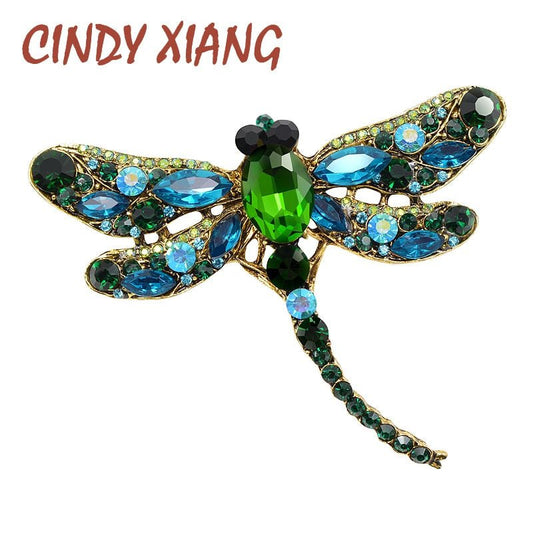 Crystal Vintage Dragonfly Brooch - DunbiBeauty, LLC