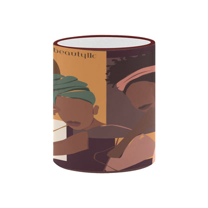 Custom Edge Color Mug (11oz) Afro Latinas, Latinas, Community, Beauty, Grace, Style, Fashion. Trendsetters (Designed by Dunbi) - DunbiBeauty, LLC