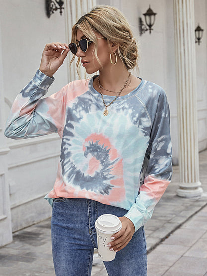 Printed Round Neck Raglan Sleeve Tee