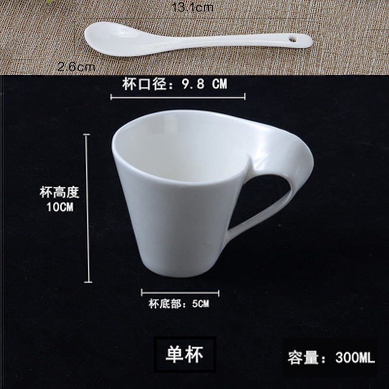 European Style Coffee Cup 90ML Espresso Coffee Cup Ceramic Set Mug Creative Couple Breakfast Cup Milk Cup Home Decoration - DunbiBeauty, LLC