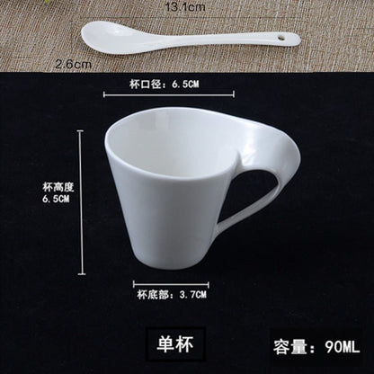 European Style Coffee Cup 90ML Espresso Coffee Cup Ceramic Set Mug Creative Couple Breakfast Cup Milk Cup Home Decoration - DunbiBeauty, LLC