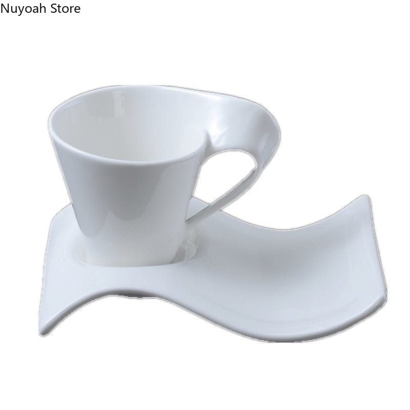 European Style Coffee Cup 90ML Espresso Coffee Cup Ceramic Set Mug Creative Couple Breakfast Cup Milk Cup Home Decoration - DunbiBeauty, LLC