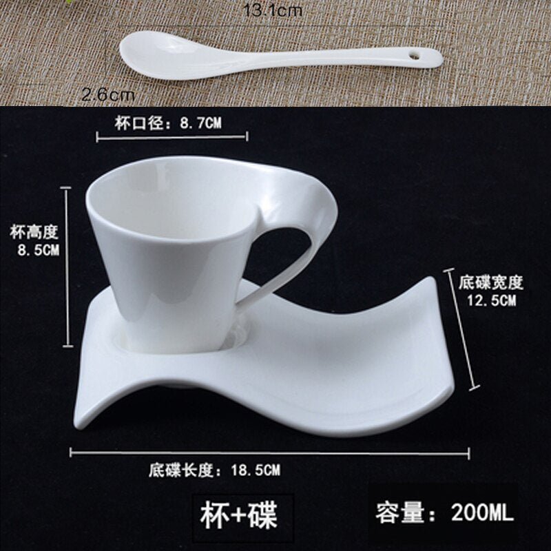 European Style Coffee Cup 90ML Espresso Coffee Cup Ceramic Set Mug Creative Couple Breakfast Cup Milk Cup Home Decoration - DunbiBeauty, LLC