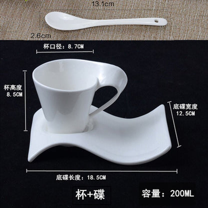 European Style Coffee Cup 90ML Espresso Coffee Cup Ceramic Set Mug Creative Couple Breakfast Cup Milk Cup Home Decoration - DunbiBeauty, LLC