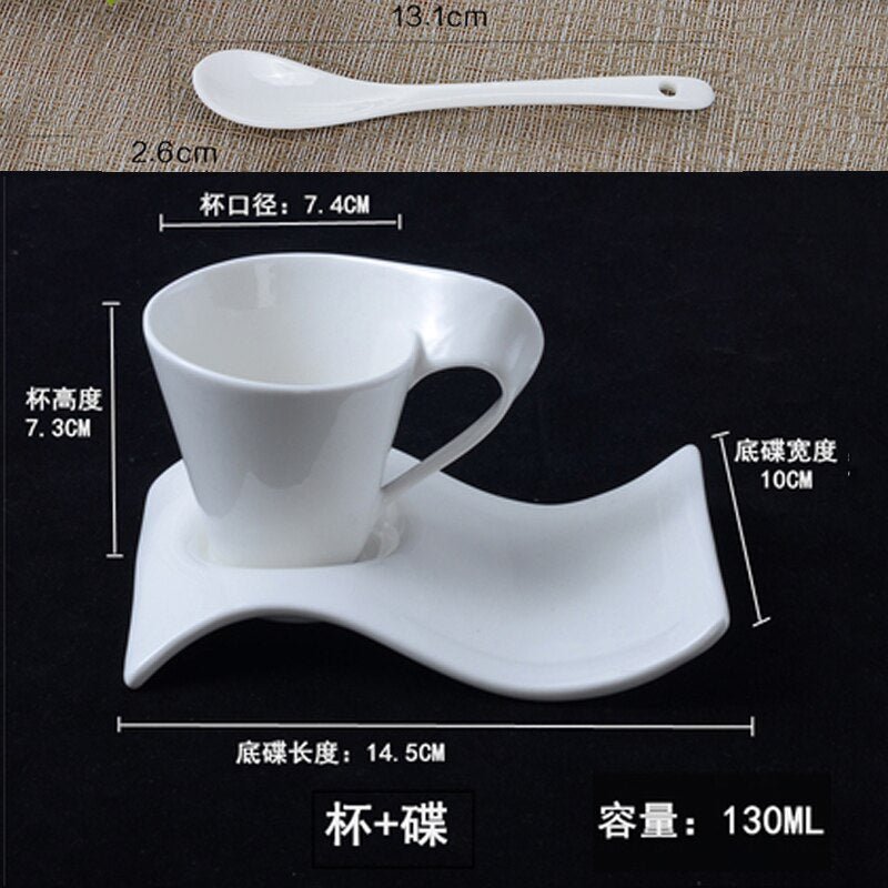 European Style Coffee Cup 90ML Espresso Coffee Cup Ceramic Set Mug Creative Couple Breakfast Cup Milk Cup Home Decoration - DunbiBeauty, LLC