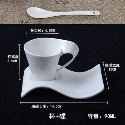 European Style Coffee Cup 90ML Espresso Coffee Cup Ceramic Set Mug Creative Couple Breakfast Cup Milk Cup Home Decoration - DunbiBeauty, LLC