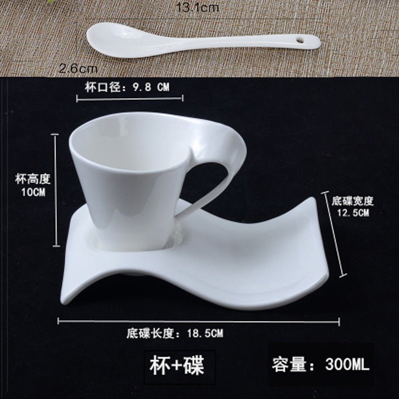 European Style Coffee Cup 90ML Espresso Coffee Cup Ceramic Set Mug Creative Couple Breakfast Cup Milk Cup Home Decoration - DunbiBeauty, LLC