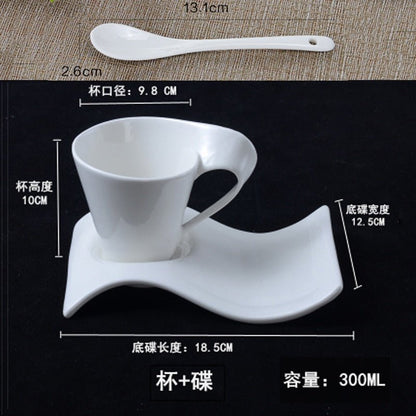 European Style Coffee Cup 90ML Espresso Coffee Cup Ceramic Set Mug Creative Couple Breakfast Cup Milk Cup Home Decoration - DunbiBeauty, LLC