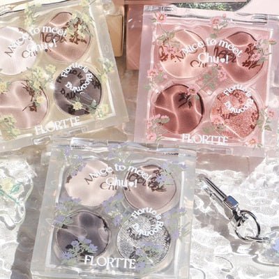 FLORTTE Four-color Eye Shadow Water Ripple Eyeshadow Palette With PendantShimmer Matte Long Lasting Waterproof Eye Makeup - DunbiBeauty, LLC