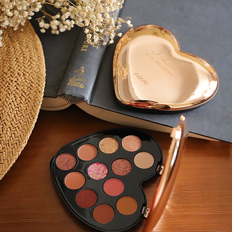 Heart-Shaped 12 Color Eyeshadow Palette - DunbiBeauty, LLC