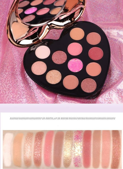 Heart-Shaped 12 Color Eyeshadow Palette - DunbiBeauty, LLC