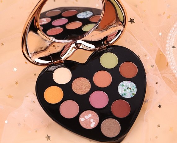 Heart-Shaped 12 Color Eyeshadow Palette - DunbiBeauty, LLC
