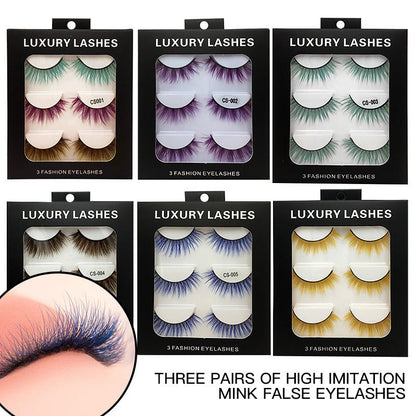High-grade Color False Eyelashes Three-dimensional Thick Thickened Eyelash Cross Natural - DunbiBeauty, LLC