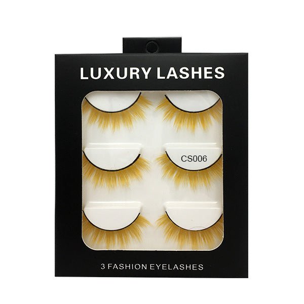 High-grade Color False Eyelashes Three-dimensional Thick Thickened Eyelash Cross Natural - DunbiBeauty, LLC