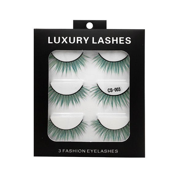 High-grade Color False Eyelashes Three-dimensional Thick Thickened Eyelash Cross Natural - DunbiBeauty, LLC