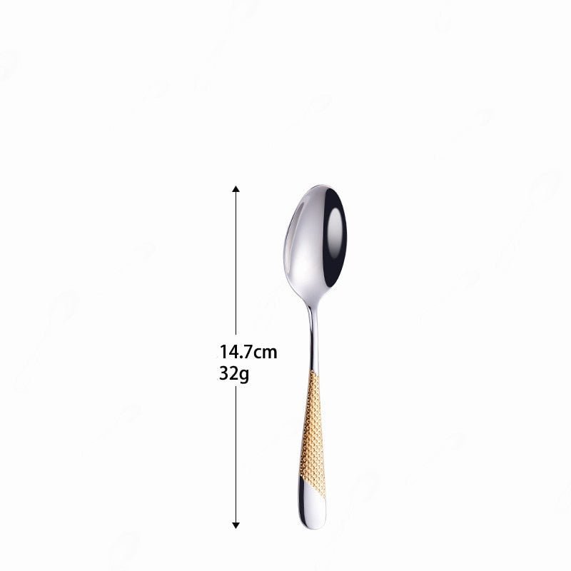 Kitchen Tableware Cutlery Set Silver Cutlery Set Stainless Steel Luxury Dinnerware Fork Spoon Knife Western Dinner Set Gold - DunbiBeauty, LLC