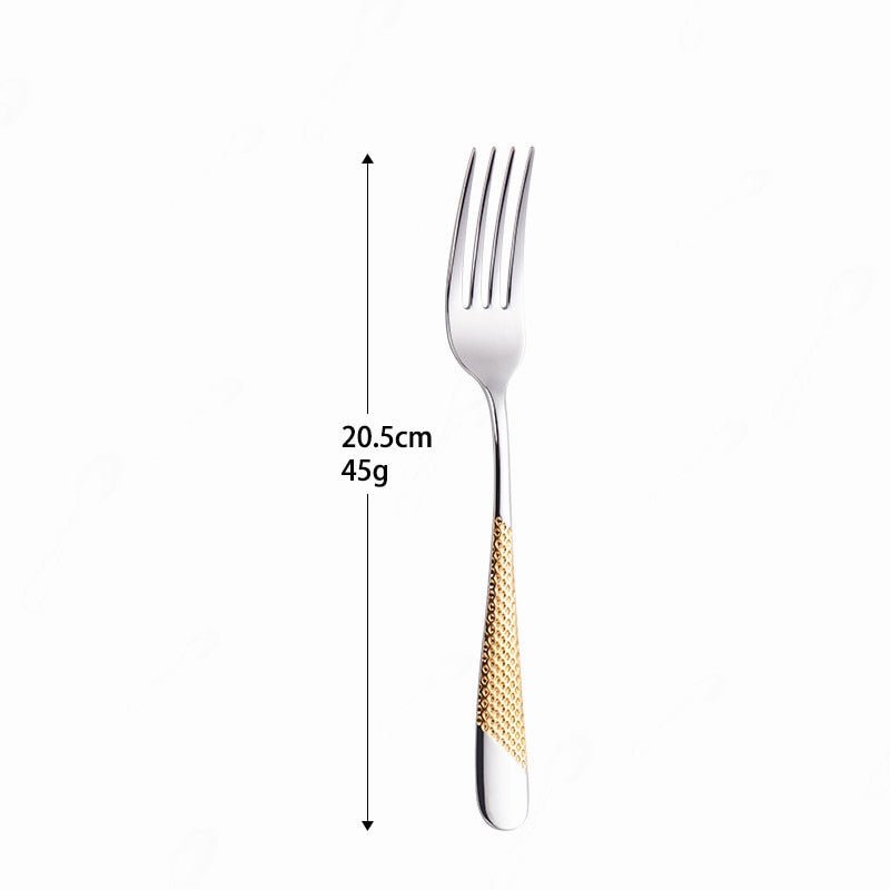 Kitchen Tableware Cutlery Set Silver Cutlery Set Stainless Steel Luxury Dinnerware Fork Spoon Knife Western Dinner Set Gold - DunbiBeauty, LLC